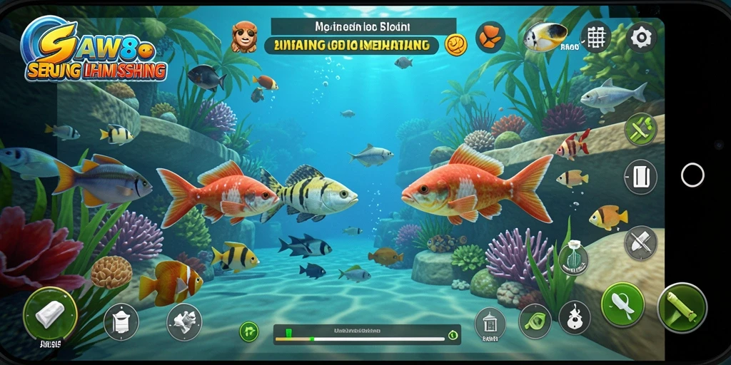 Menampilkan gameplay memancing yang seru dan interaktif.