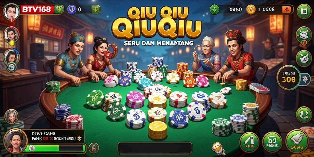 Tampilan menarik dari gameplay QiuQiu di BTV168.