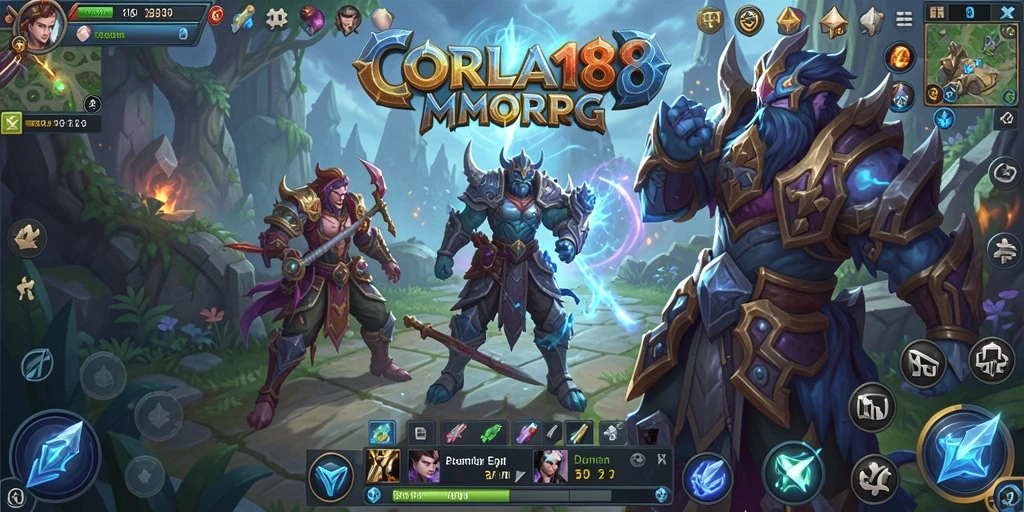 Screenshot gameplay CORLA188 yang menunjukkan pertempuran epik dalam dunia MMORPG.