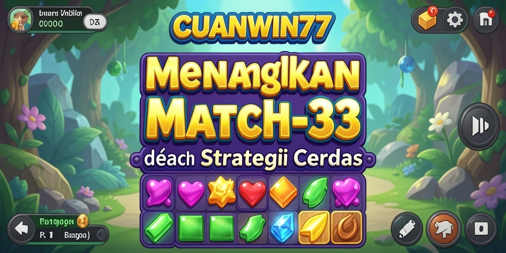 Tampak layar permainan <strong>CUANWIN77</strong> dengan aksi Match-3 yang seru.