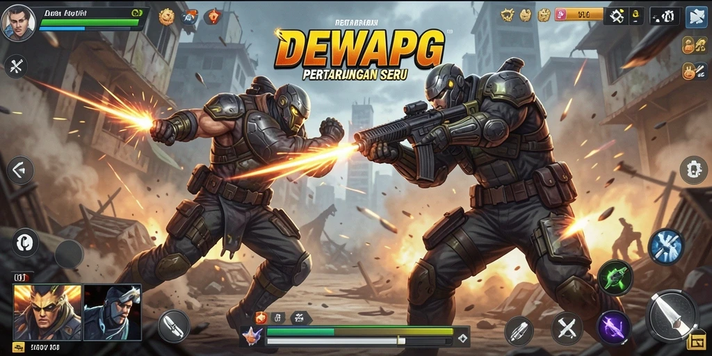 Tampilan gameplay DEWAPG yang penuh aksi dan adrenalin.