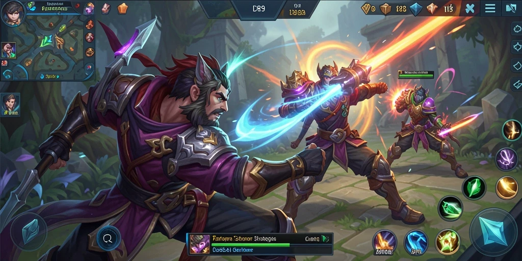 Screenshot gameplay IDR89 dengan pertarungan seru antara hero-hero.