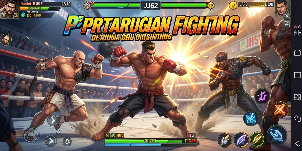 Tampilan gameplay JJ62 yang penuh aksi dan pertarungan seru.