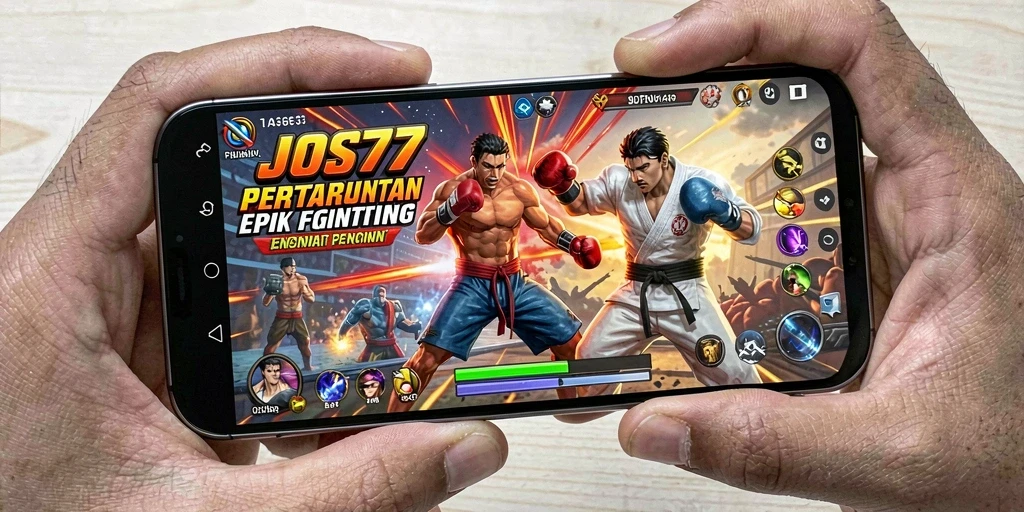 Tampilan pertarungan seru dalam JOS77 dengan berbagai karakter.