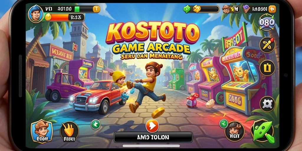 Screenshot gameplay KOSTOTO yang menampilkan aksi seru dalam permainan Arcade.
