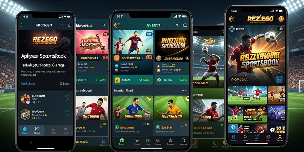 Tampilan utama REZEGO dengan fitur taruhan olahraga yang menarik.