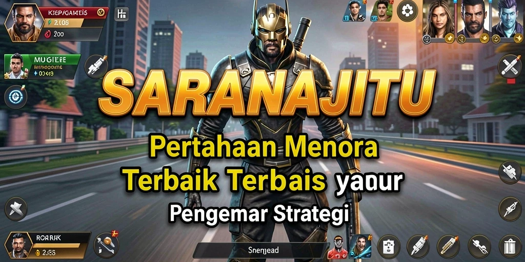 Tampilan gameplay SARANAJITU yang menegangkan dalam Tower Defense.
